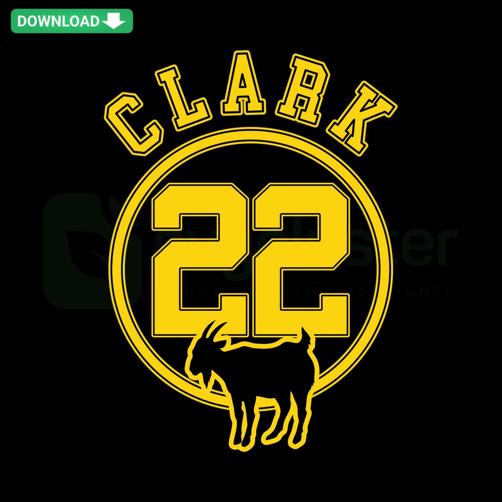 SVG Clip Art featuring Clark 22 GOAT Iowa Hawkeyes Basketball design, digital download graphics.