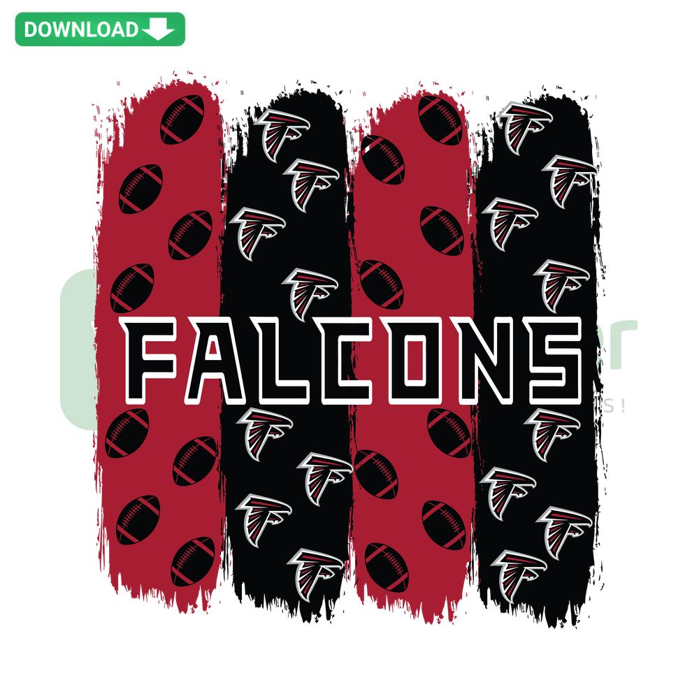 Atlanta Falcons Football Pattern SVG: Premium design file with Falcons logo, seamless pattern, perfect for sports-themed projects.