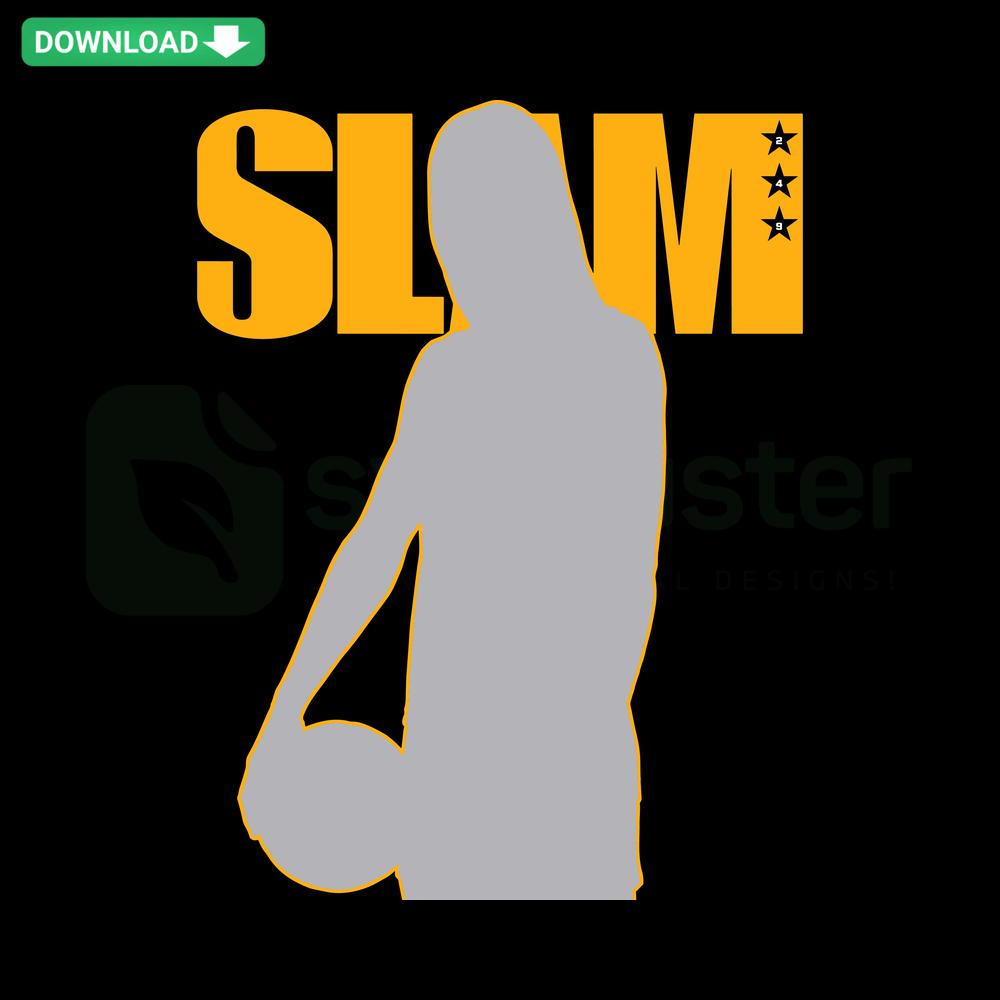 Caitlin Clark 22 Slam Iowa Hawkeyes SVG, bold basketball design, SVG download, digital graphic, college sports fan art.