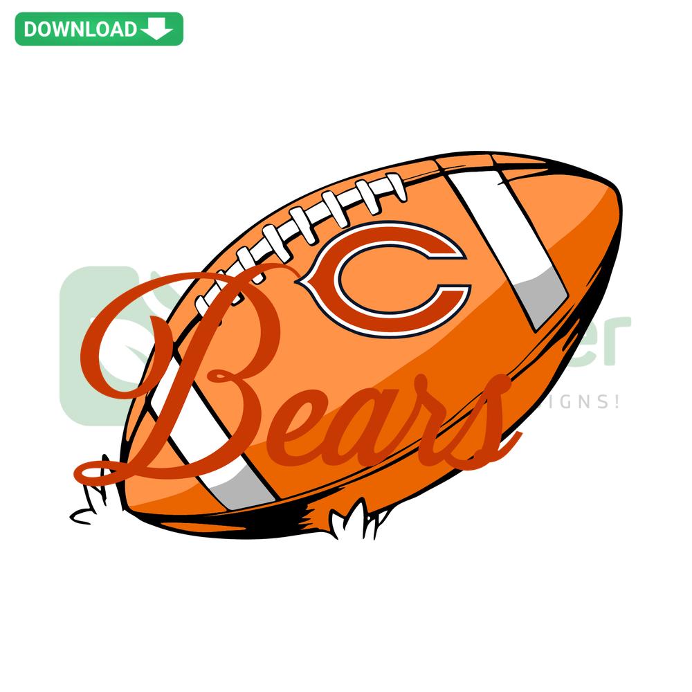 Chicago Bears NFL Football SVG Design featuring team logo and colors, perfect for digital download and printable crafts.