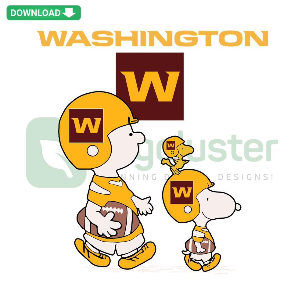 Snoopy The Peanuts Washington Football Team SVG: Snoopy in football gear, digital Cricut file, sports, Peanuts character.