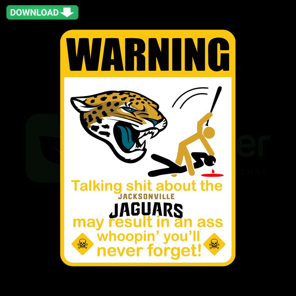 Funny Warning Sign Jacksonville Jaguars SVG, Printable Design, Humorous Football Alert, Decorative NFL SVG for Crafts and Apparel