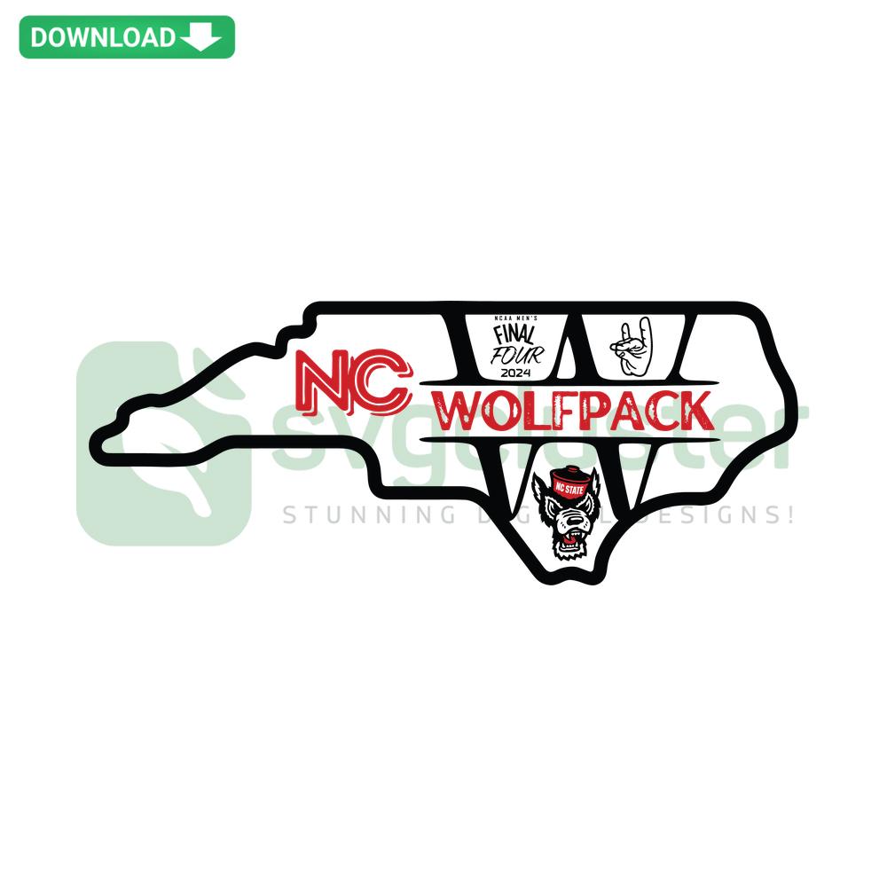 NC State Wolfpack logo SVG, March Madness design, Cricut compatible, digital download.