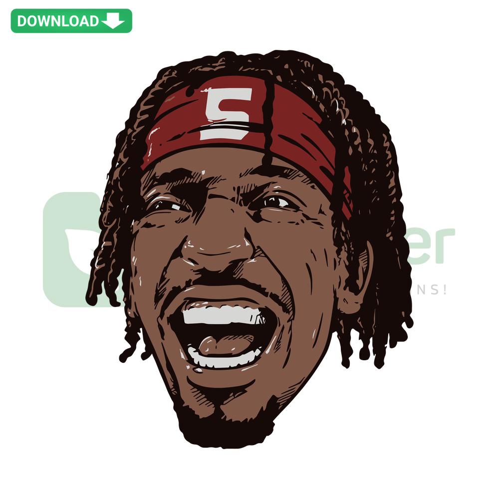 Jayden Daniels Washington Commanders SVG Design - Instant Download, Stylish Swag Head Graphic for Designers