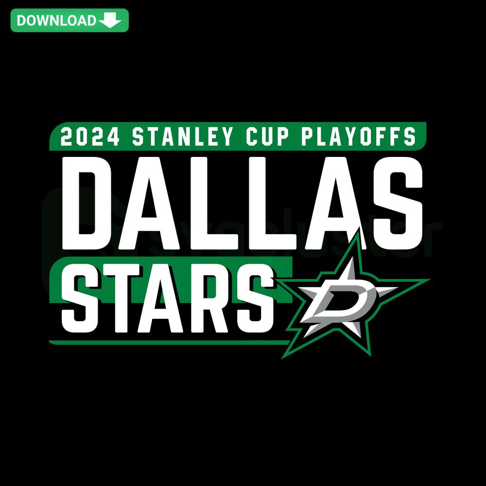 Dallas Stars 2024 Playoffs Hockey SVG, Editable for Cricut, Green and Black Design, Digital Download, NHL Fan Craft Design.