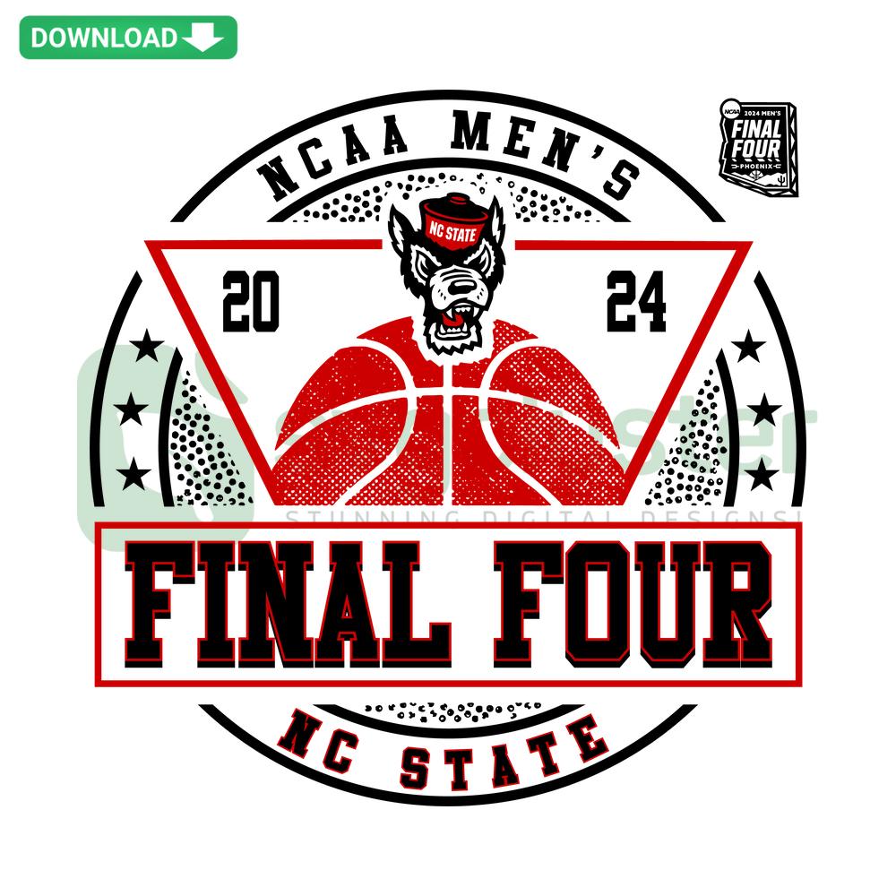 NC State Wolfpack 2024 Final Four Basketball SVG, NCAA Mens Basketball Cricut Design, Instant SVG Download