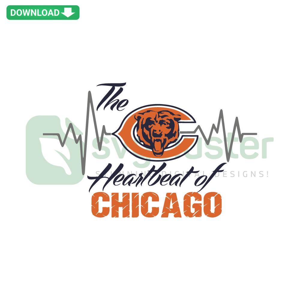 Chicago skyline heartbeat SVG design, digital Cricut download; unique city-themed SVG for crafts.
