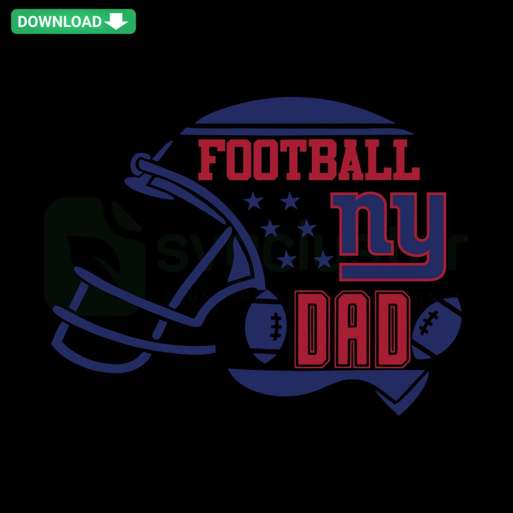 Football Dad New York Giants Helmet SVG design, features Football Dad text with team helmet, available for instant download.