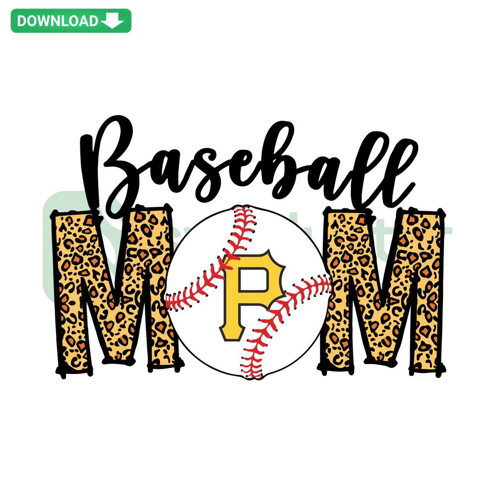 Pittsburgh Pirates Baseball Mom SVG Design, Vector Graphic featuring Team Logo and Stylish Baseball Elements, Perfect for DIY Crafts.