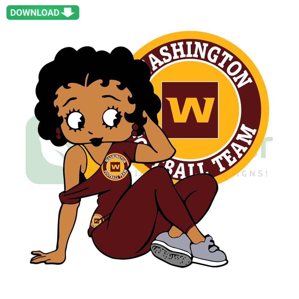 Washington Football Team Betty Boop SVG for Home Decor - Cartoon Character in Team Jersey Design for Creative DIY Projects
