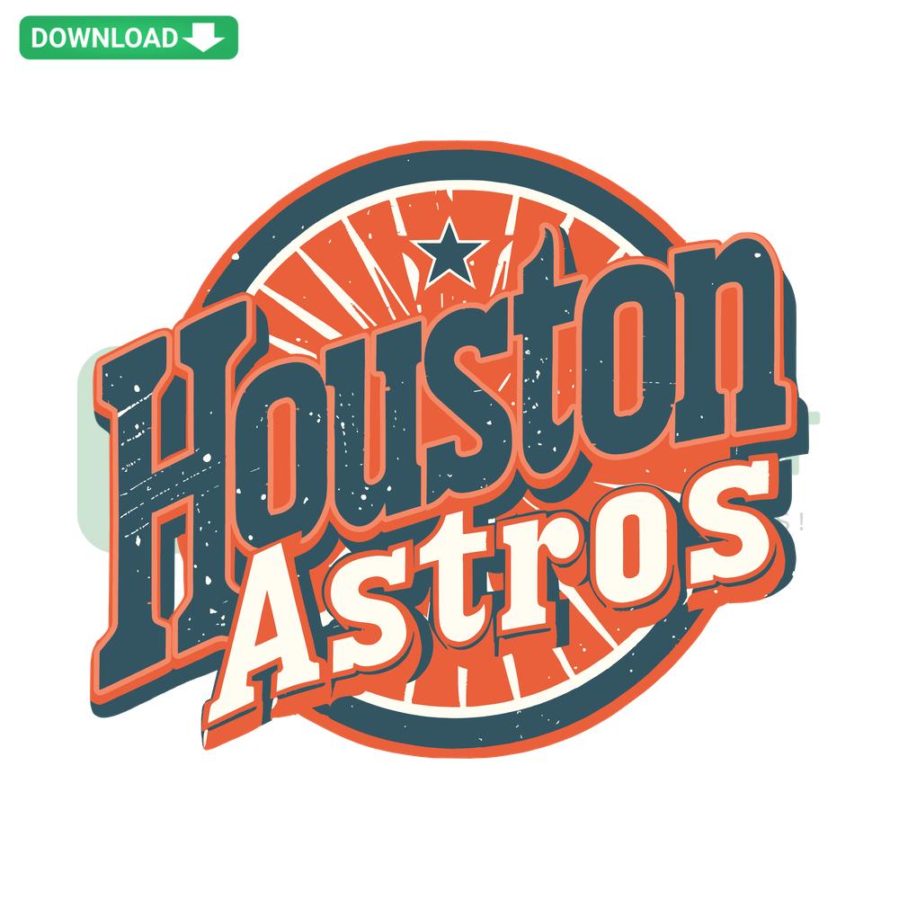 Vintage Houston Astros Baseball MLB SVG design, retro baseball team logo, instant digital download for designers