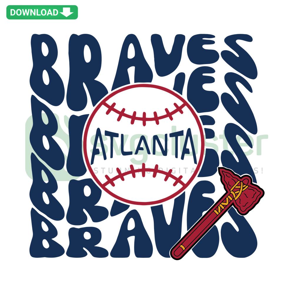 Braves Retro Atlanta Baseball Logo SVG, Vintage Vector Design, Digital Download, Atlanta Braves Emblem, Baseball Graphics