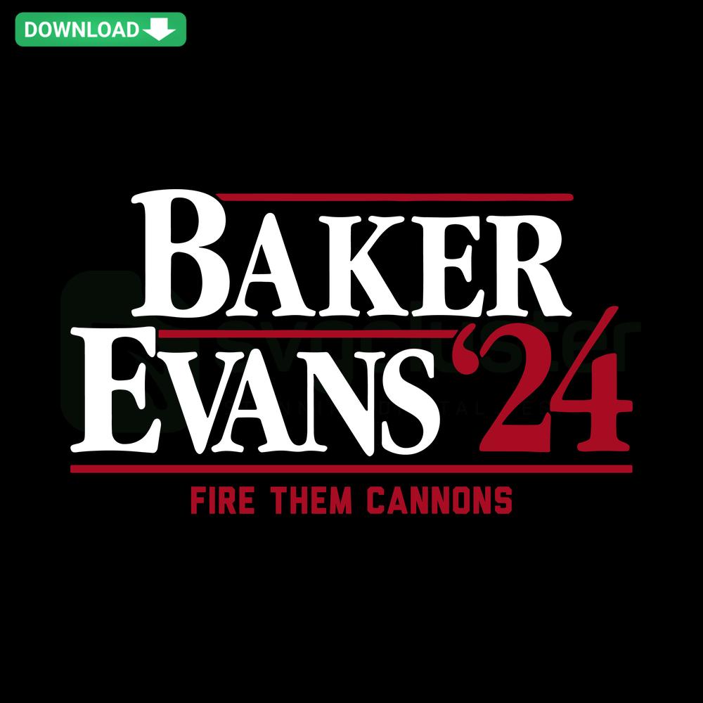 Baker Evans 24 Tampa Bay Buccaneers Football SVG, Custom SVG Files in vibrant red and pewter team colors, ideal for crafting