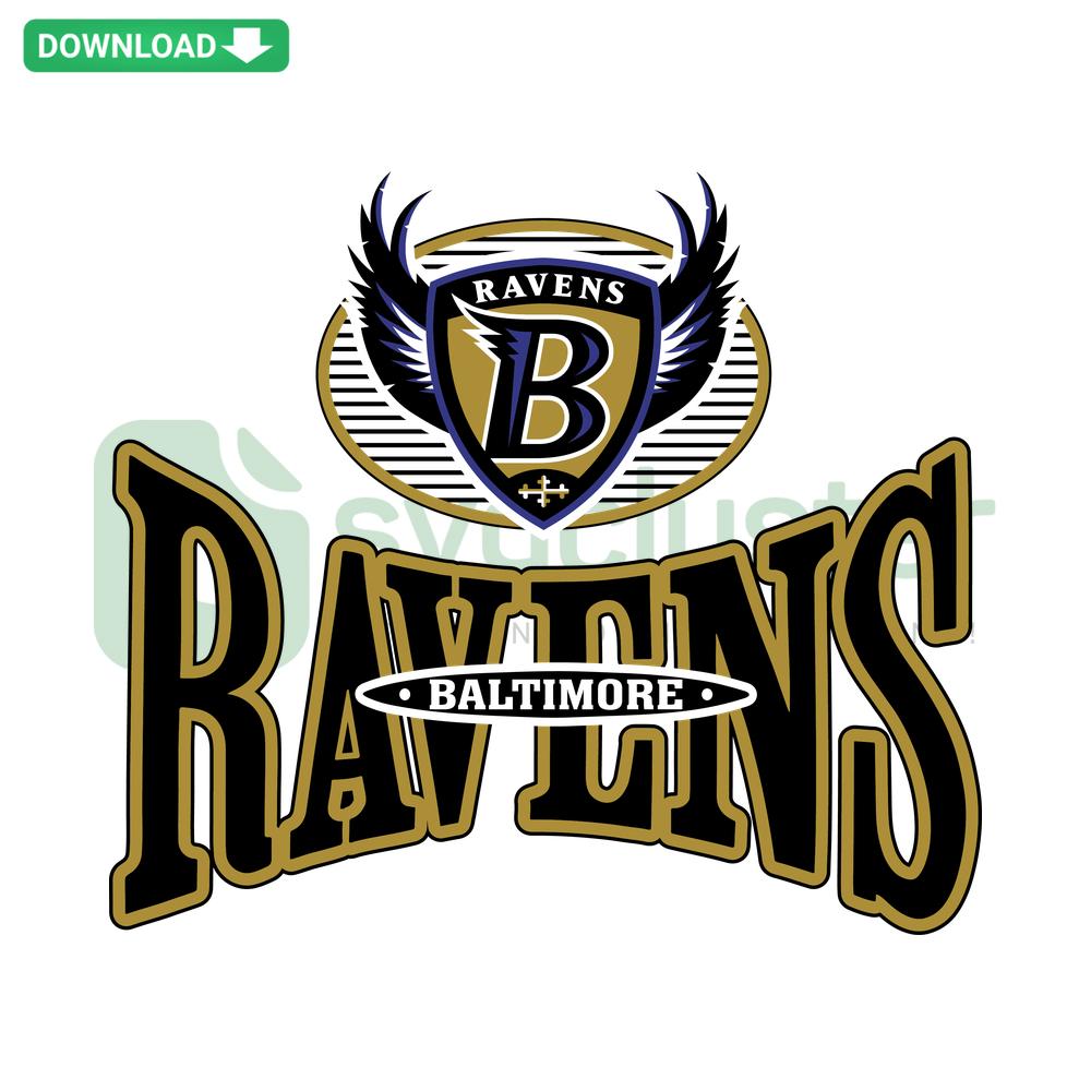 Vintage Baltimore Ravens SVG Digital Download featuring iconic team logo, perfect for sports-themed wall art enthusiasts.