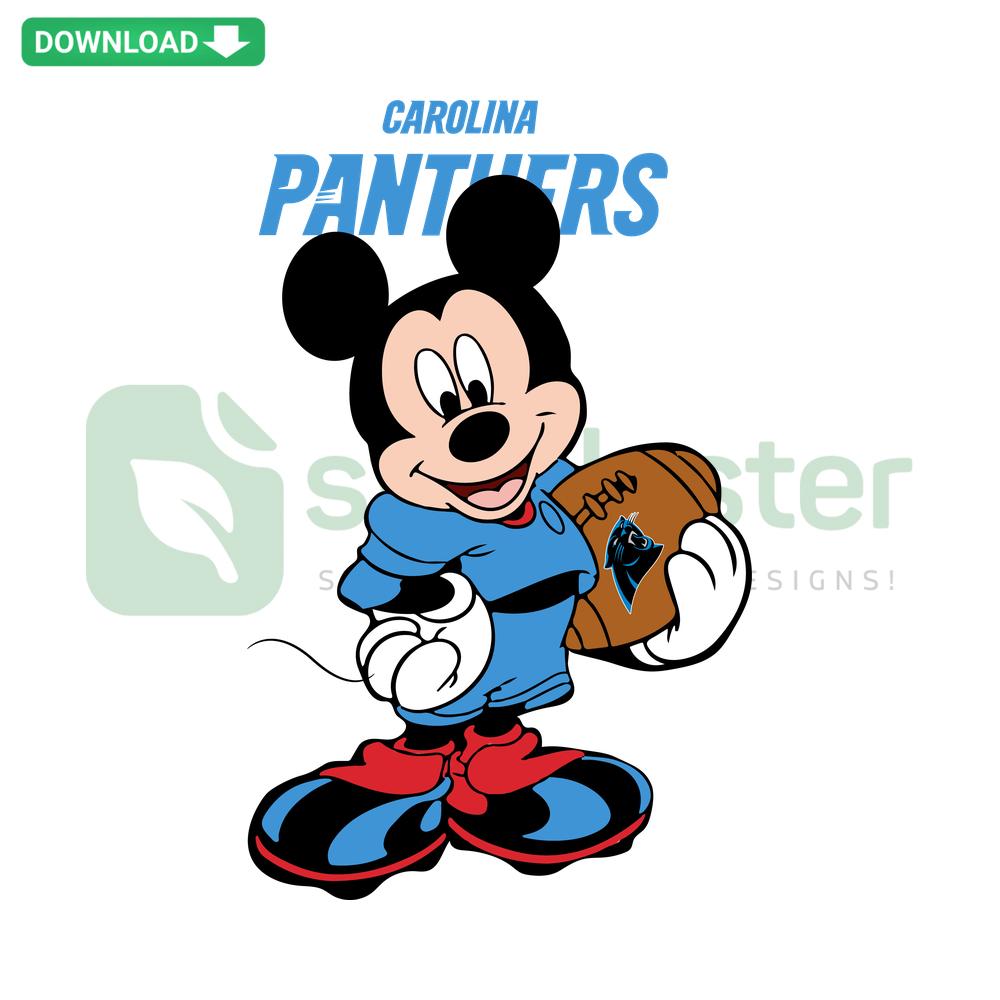 Carolina Panthers Mickey SVG: NFL Cricut Design, Digital Download, Cartoon Character with Team Logo for Crafting Projects