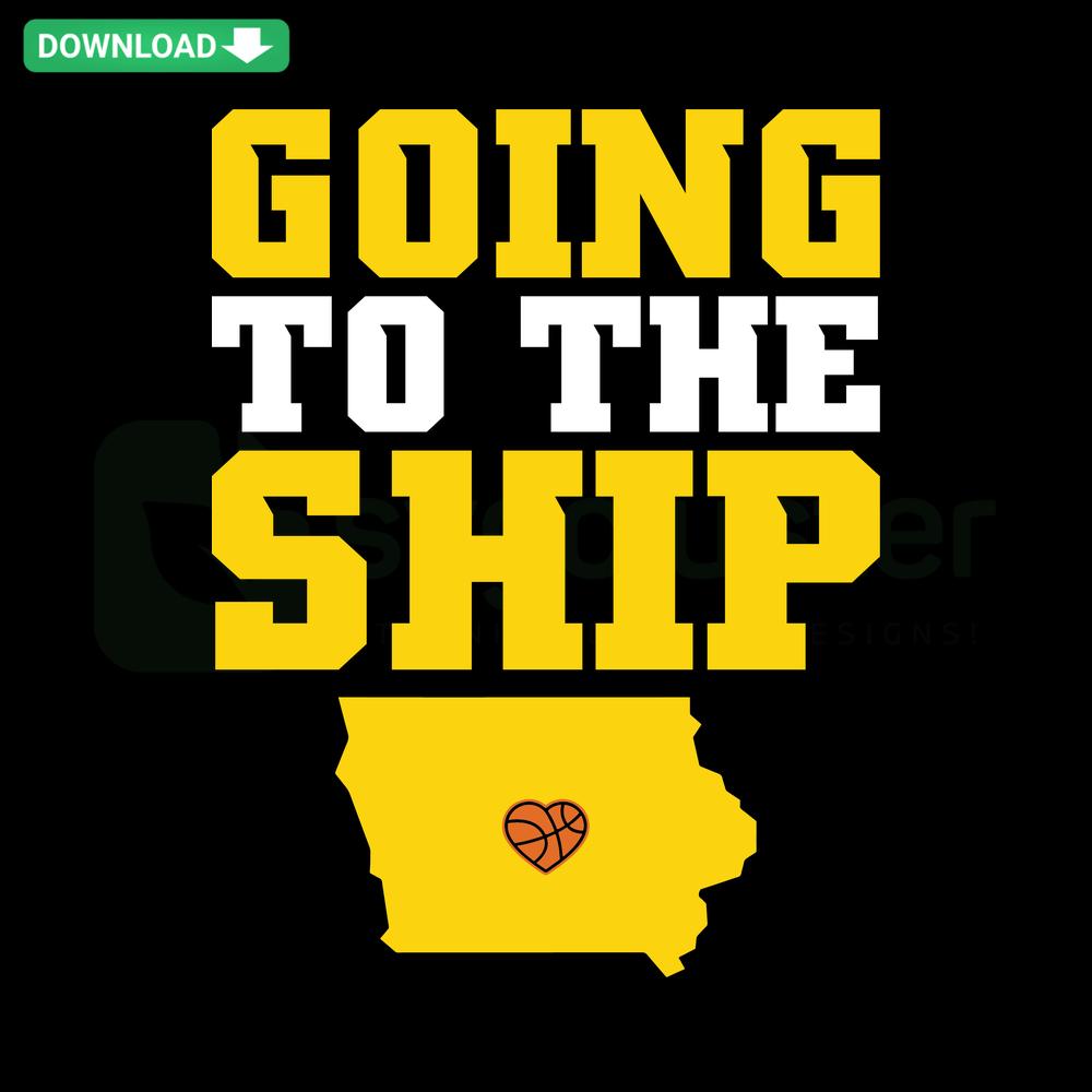 Heart-shaped Iowa map SVG with ship silhouette; digital download; perfect for crafting, travel designs; Iowa-themed Ship map SVG.