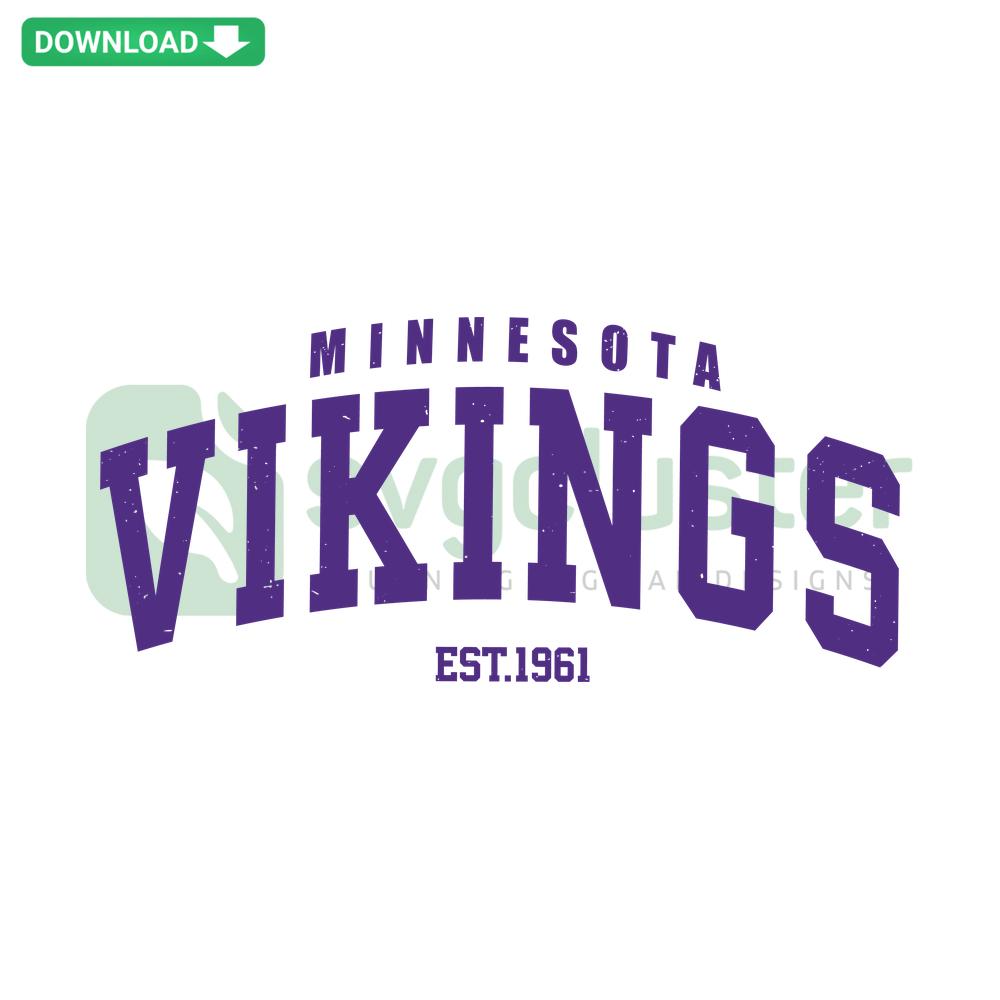 Vintage Minnesota Vikings 1961 SVG, digital download, classic football helmet design, retro team logo, SVG file collection.