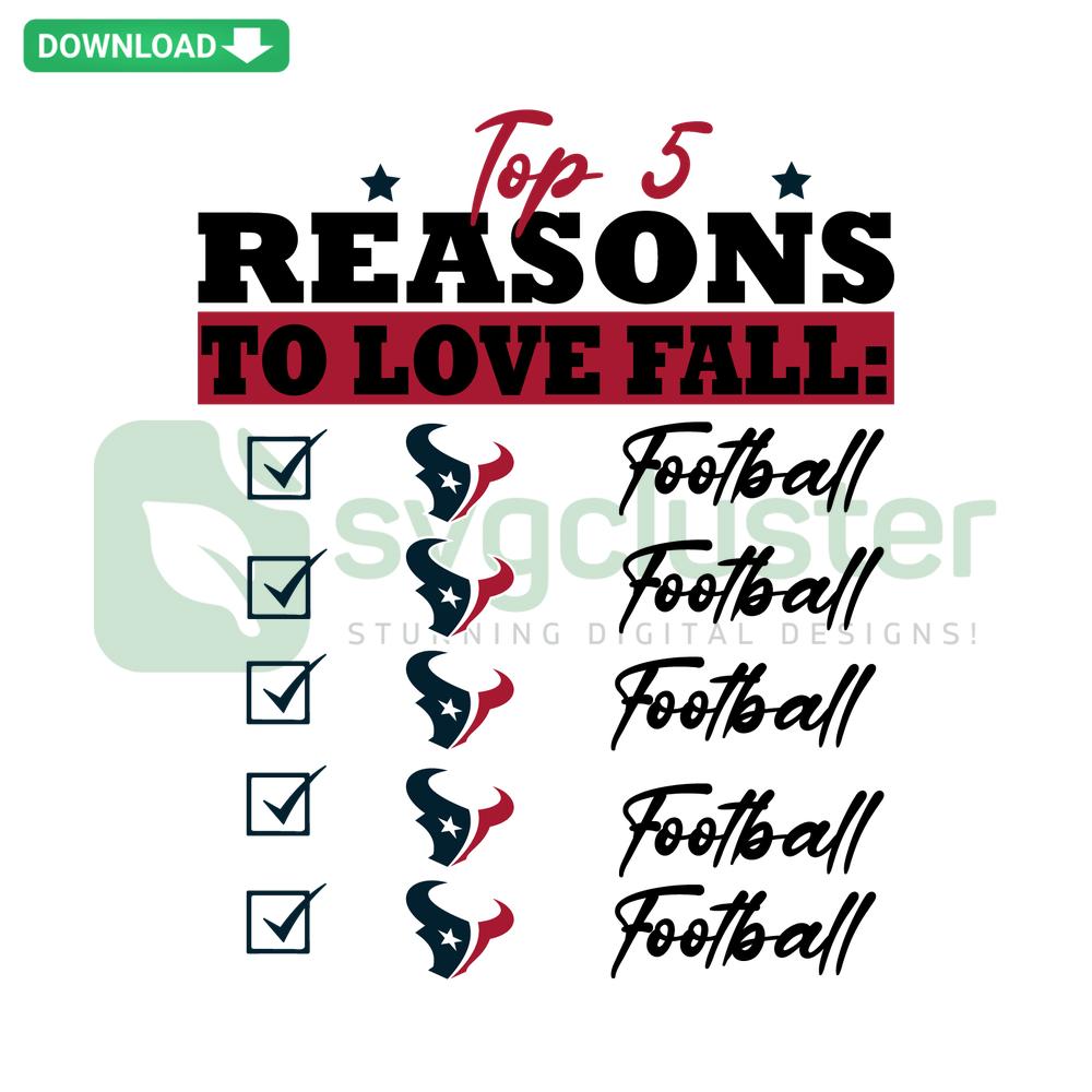 Top 5 Reasons To Love Fall Houston Texans SVG Clip Art: vibrant autumn colors, NFL-themed graphic, ideal for fan crafts.