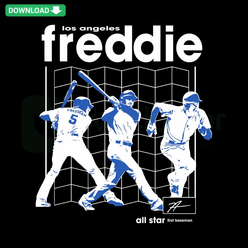 Freddie Freeman Dodgers SVG Design: Instant Download, Detailed Los Angeles Dodgers Player Schematics Graphic