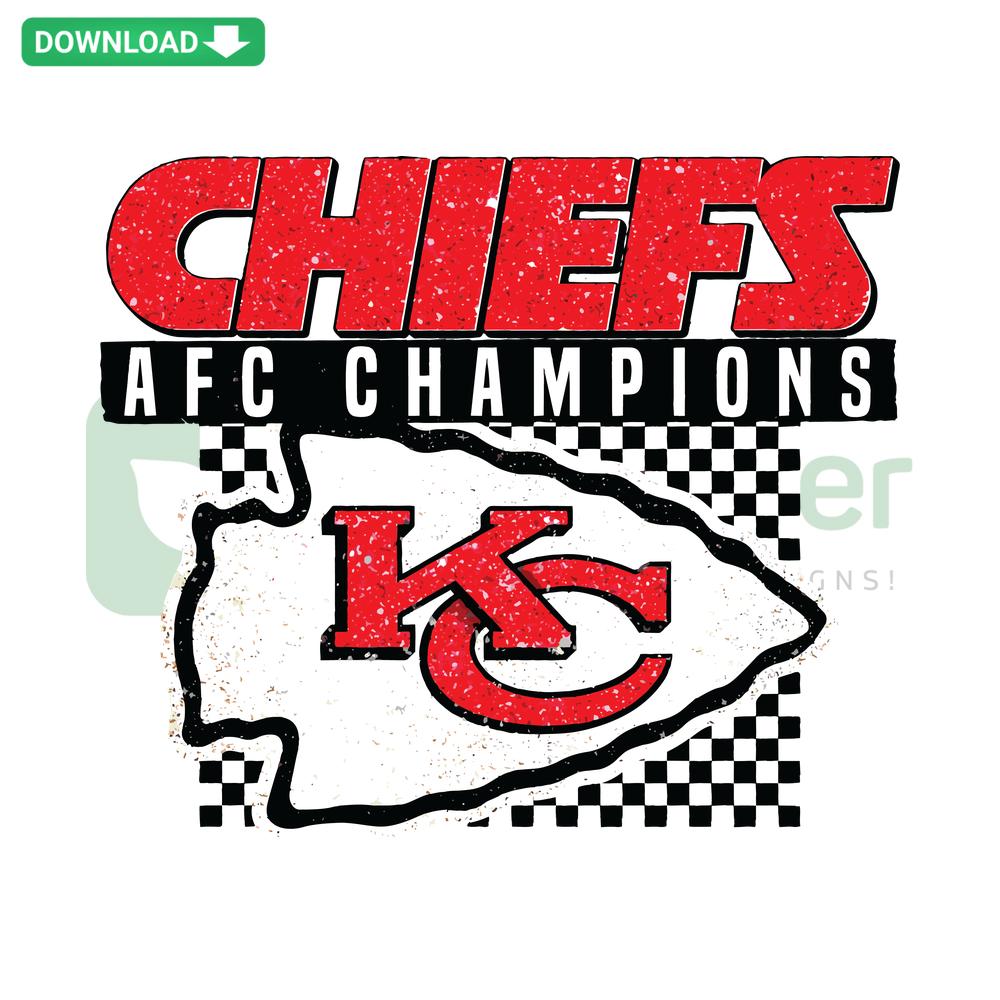 Chiefs AFC Champions Kansas City Football SVG, high-resolution file featuring Chiefs logo and championship graphics.