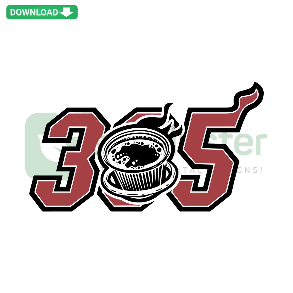 Miami Heat 305 SVG design with flaming basketball logo for Cricut, perfect for digital downloads by SVGCluster.