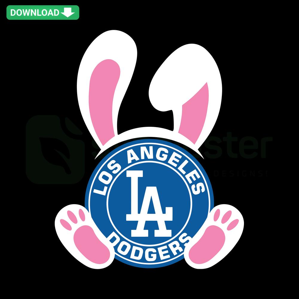 Cute Los Angeles Dodgers Easter Bunny SVG, perfect for Cricut crafts, digital download, SVG cut files, sports theme, festive design.