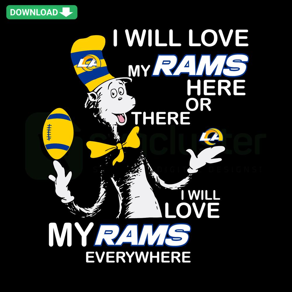 Dr Seuss Los Angeles Rams SVG Digital Download, vibrant Dr Seuss-Rams themed graphics, SVG vector collection, NFL team design.