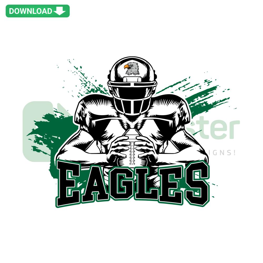 Eagles Football Player SVG, digital Cricut download featuring sleek football player silhouette, perfect for DIY crafting projects.