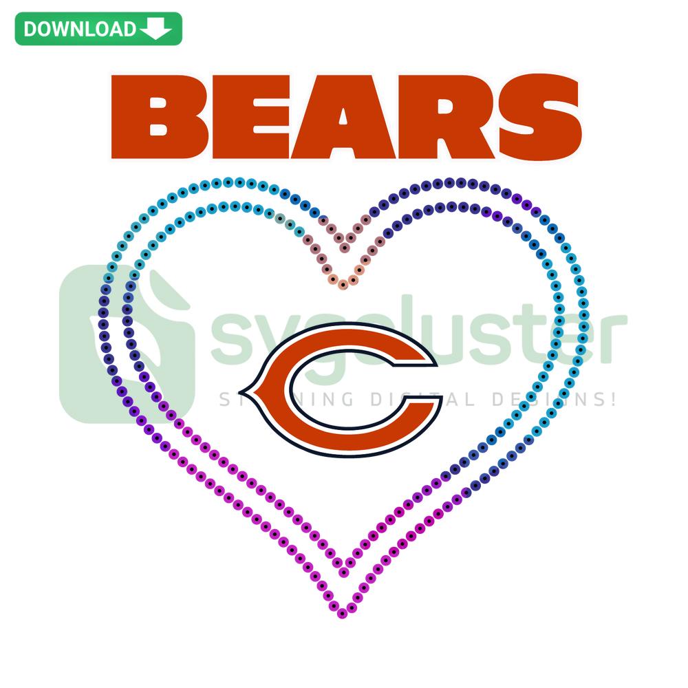 Chicago Bears Heart SVG Digital Download: Instant Access, Designer-Friendly, Football-Themed Vector Art