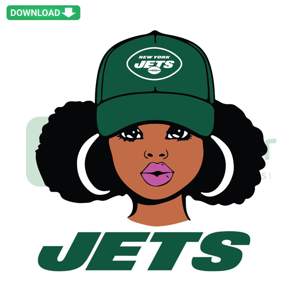 New York Jets Girl SVG, stylish design for Cricut projects, vibrant home decor, ideal for sports-themed crafts and DIY.