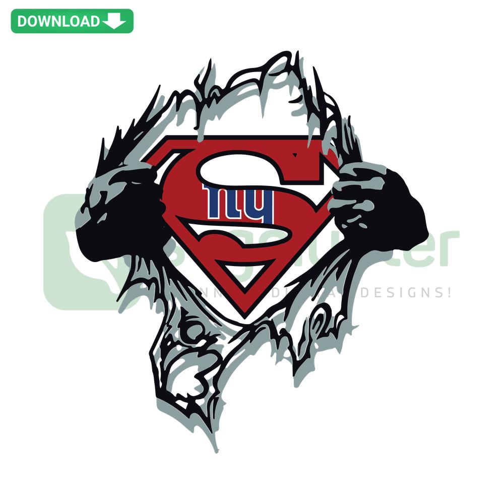 New York Giants Superman Logo SVG, digital download featuring iconic emblem merging Giants and Superman logos. Perfect for fans.