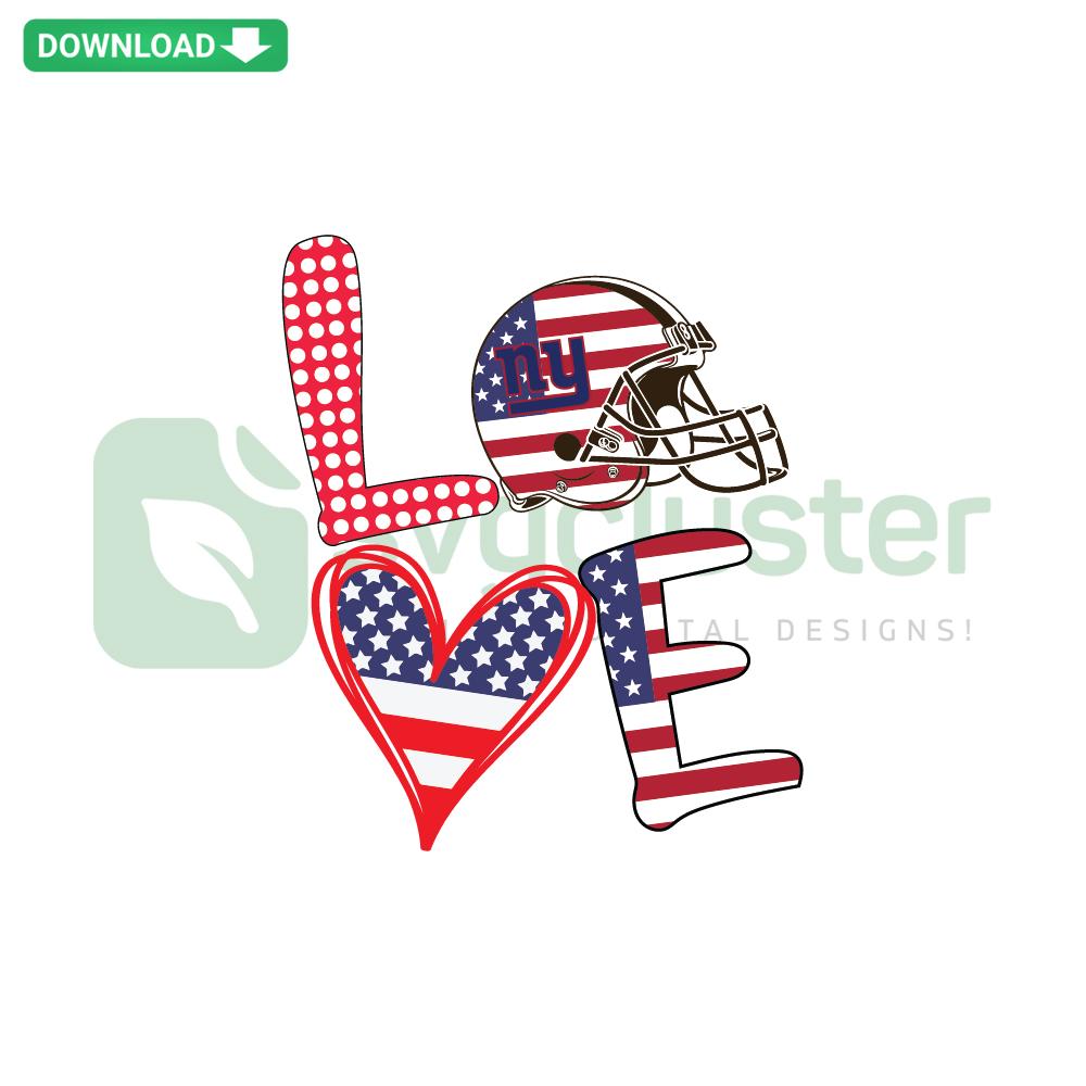 Independence Day Love NY Giants SVG: Celebrate with a patriotic design for NYC sports fans, SVG design resource for designers.