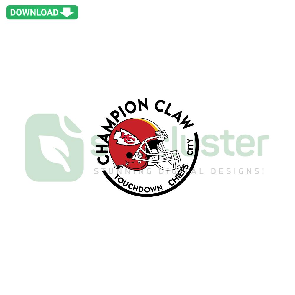 Kansas City Chiefs Champion Claw Touchdown SVG Design, Customizable Football Team Logo, Digital Vector File