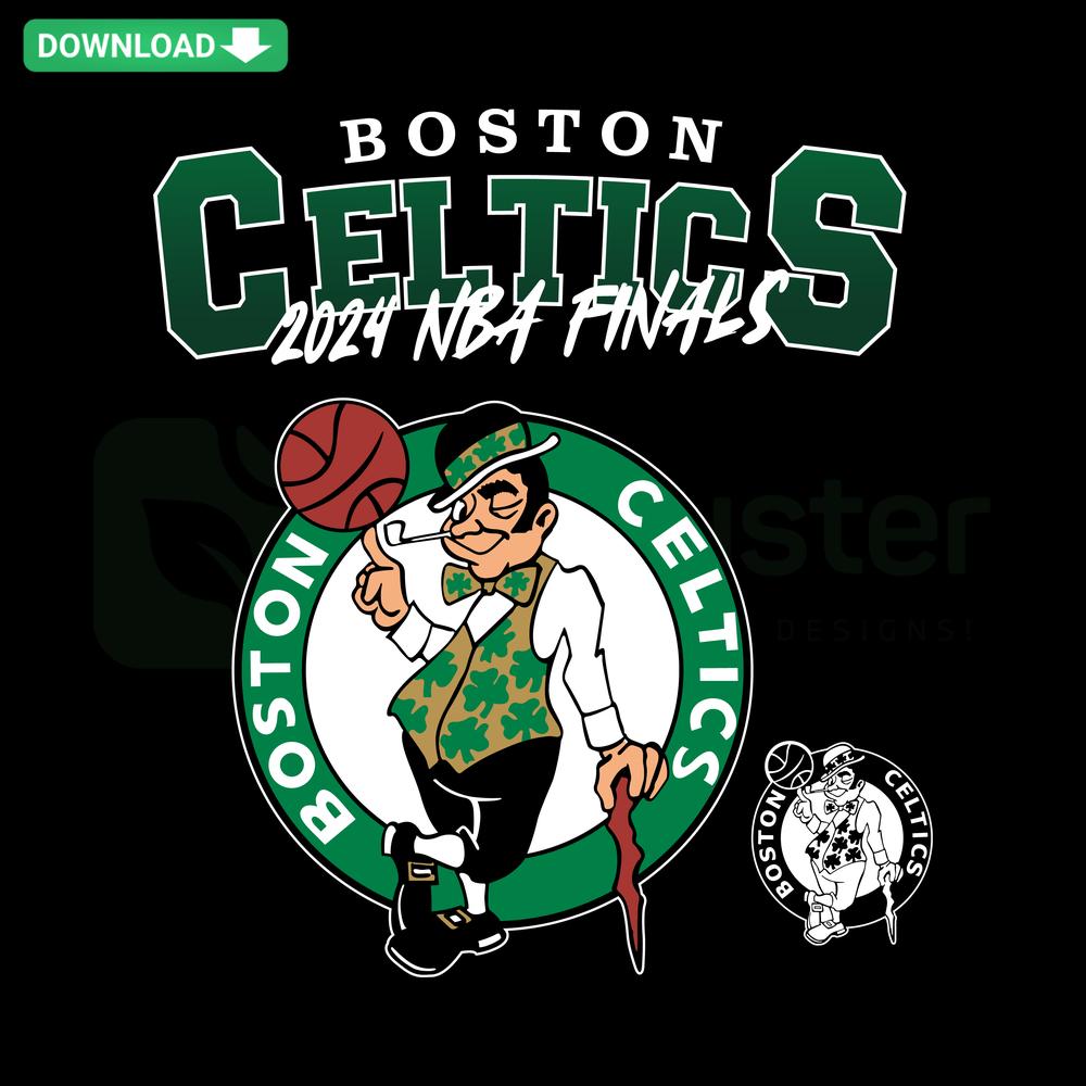 Boston Celtics Logo 2024 NBA Finals SVG, Vector Design, Digital Download, Green & White, Basketball Championship Graphic