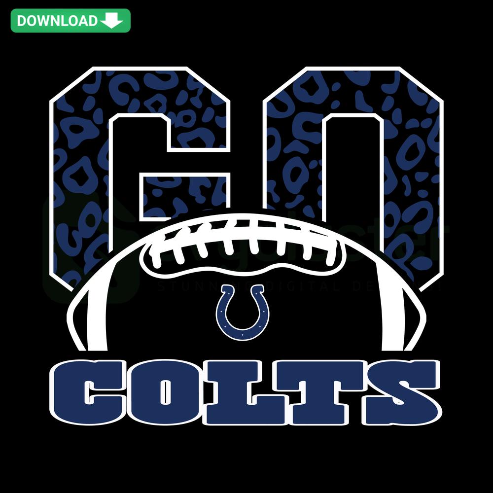 Indianapolis Colts Leopard SVG Design: Leopard Print Horseshoe Logo with Team Name, Perfect for Cricut, Craft SVG Resources