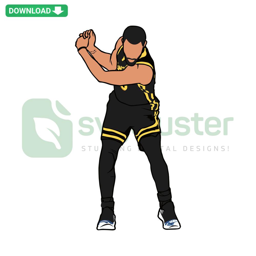 Steph Curry Golfing Celebration SVG, NBA Cricut Files, Digital Download; perfect for sports-themed graphic design projects.