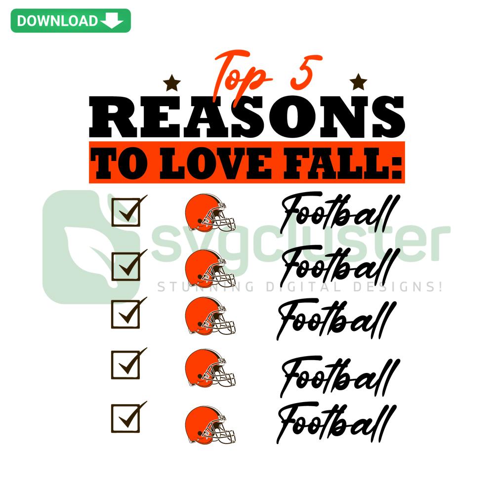 Cleveland Browns SVG Fall Design for Cricut: Top 5 Reasons to Love Fall Football-Themed, Digital Download, Craft Files.