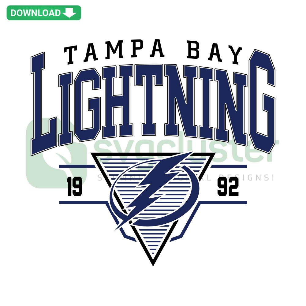 90s Tampa Bay Lightning Hockey SVG, Retro Logo Design, Commercial Use SVG File, Vintage NHL Inspired Clipart