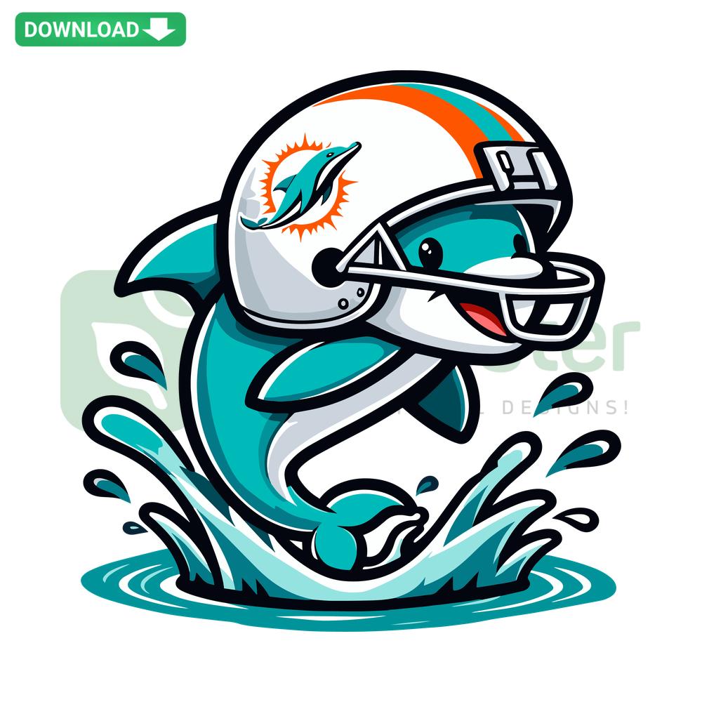 Cute Miami Dolphins Helmet SVG Download: Cricut Templates, Fun Design, Easy Crafting, Dolphins Logo, Digital Cut Files