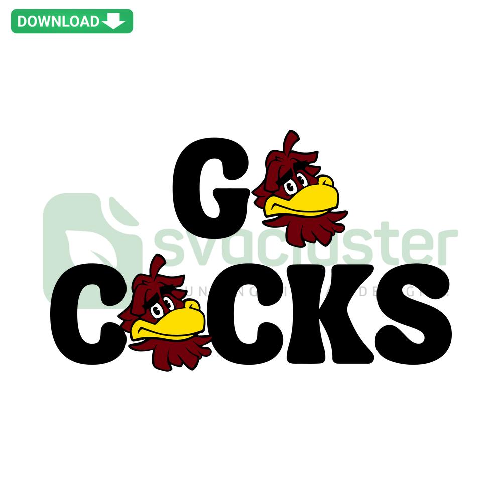 South Carolina Gamecocks Gameday SVG, Go Cocks text, digital download, suitable for Cricut & Silhouette projects.
