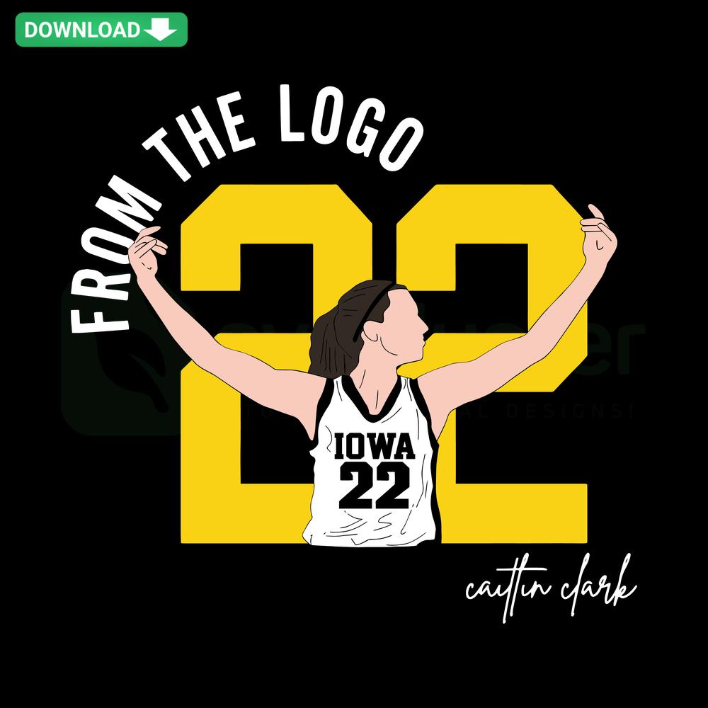 Iowa Hawkeyes Caitlin Clark 22 SVG, NCAA basketball player silhouette, editable Cricut design, logo-style graphic.