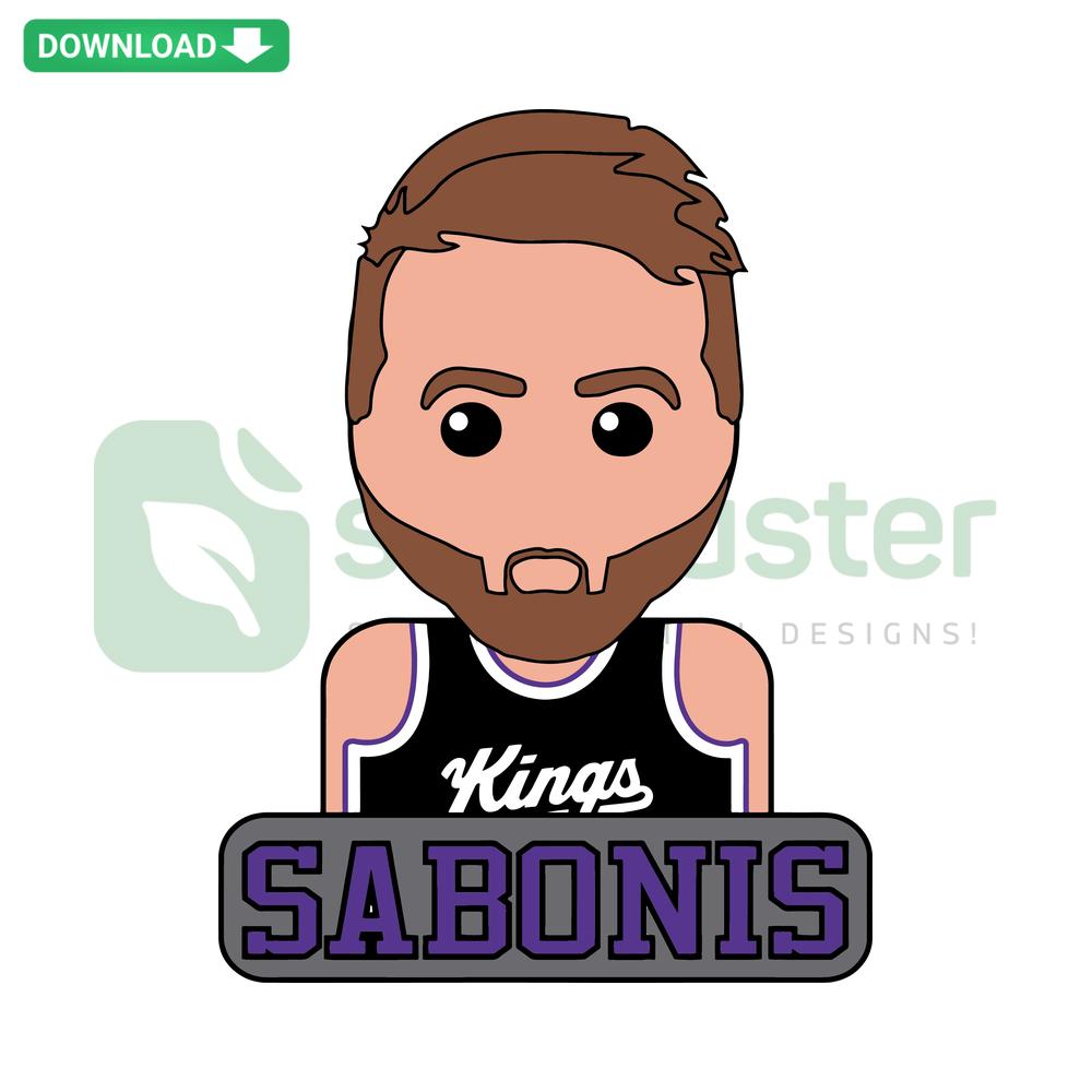 Kings Basketball Sabonis Sacramento NBA SVG, vector graphics, download, featuring Sabonis in Sacramento Kings jersey design.