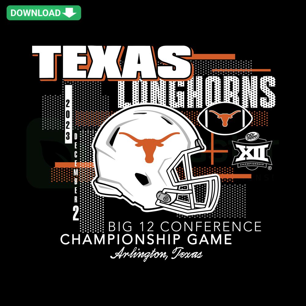 Texas Longhorns Big 12 Championship 2023 SVG, featuring iconic longhorn logo, high-quality digital design file, sports memorabilia.