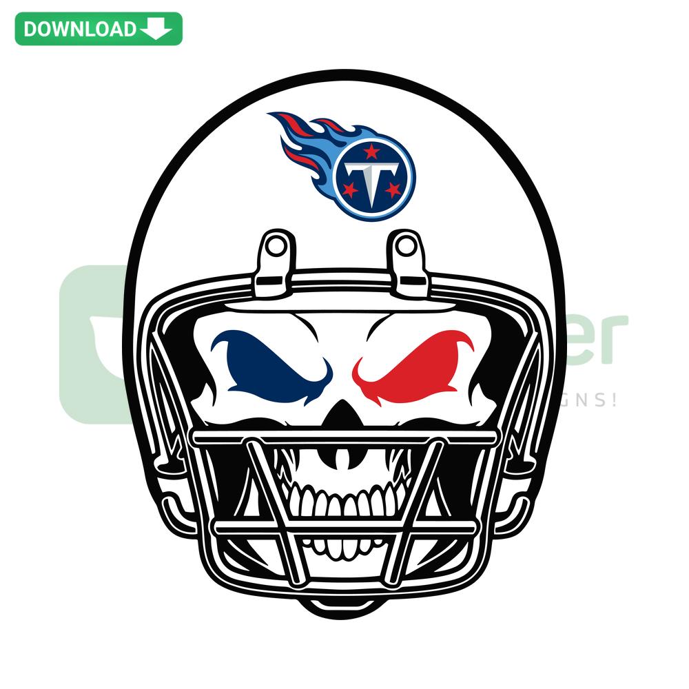 Tennessee Titans Skull Helmet SVG, digital download for Cricut, featuring team logo and helmet design, perfect for crafting.