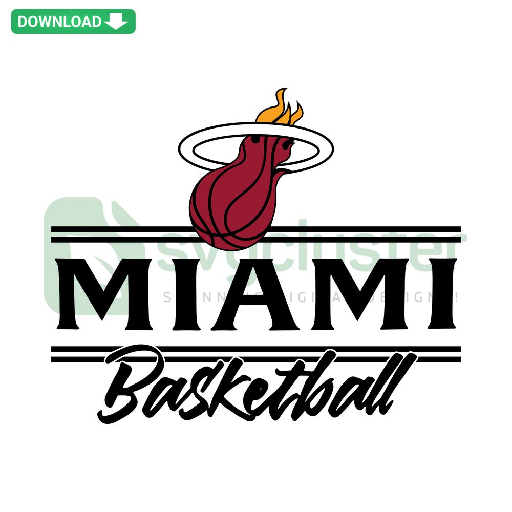 Miami Basketball Logo SVG, Official NBA Team Design, Digital Download for Wall Art, SVG Files, Sports Decor, Miami Heat Emblem