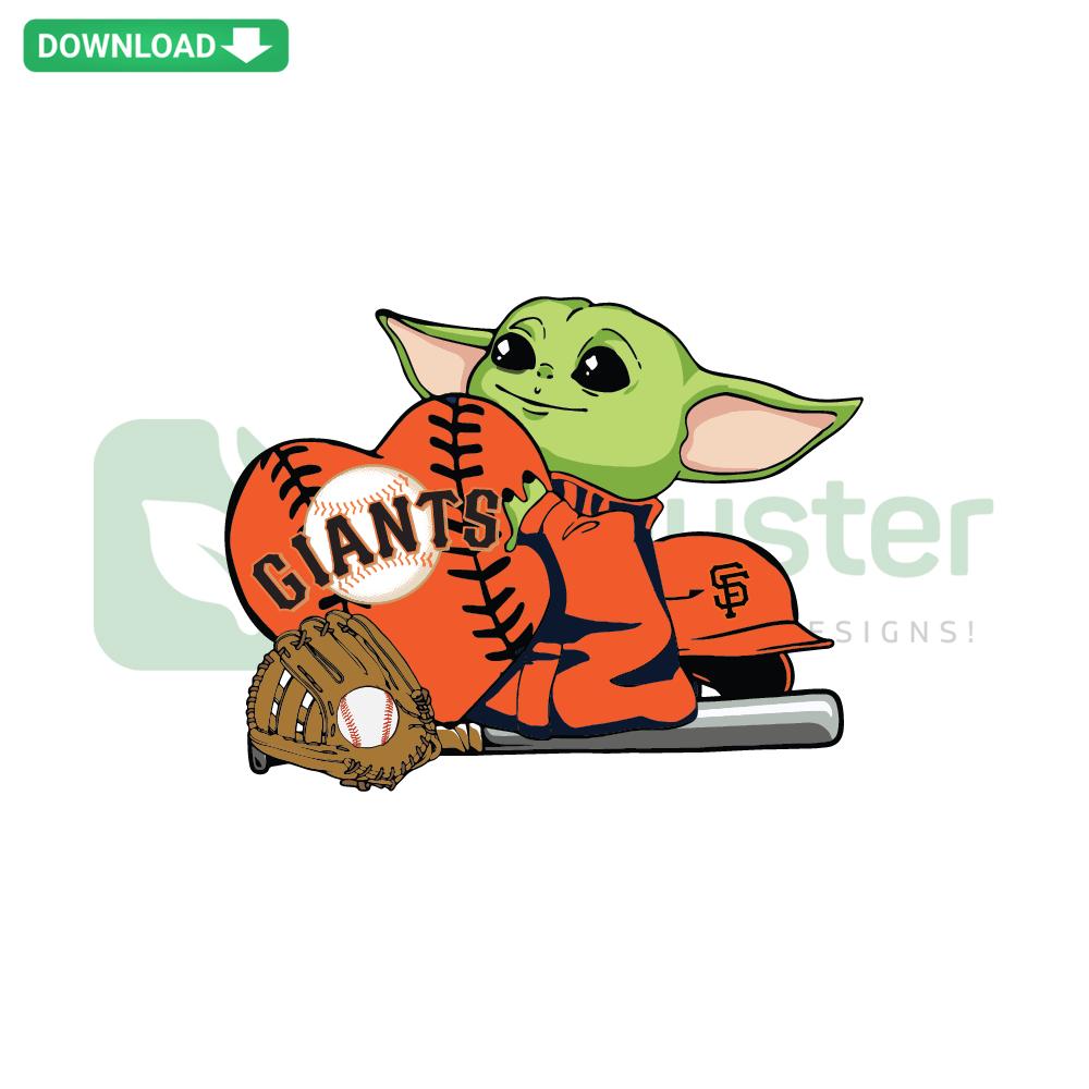 San Francisco Giants Baby Yoda SVG - Adorable Baby Yoda in Giants gear; perfect for SVG downloads and custom crafts.