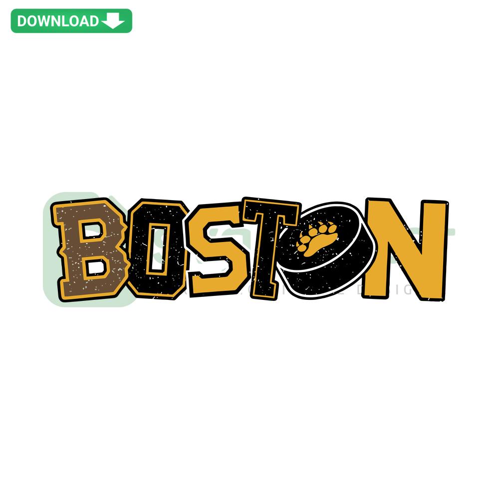 Boston Bruins NHL Black and Gold Hockey SVG, instant download for designers, featuring team logo and color scheme.