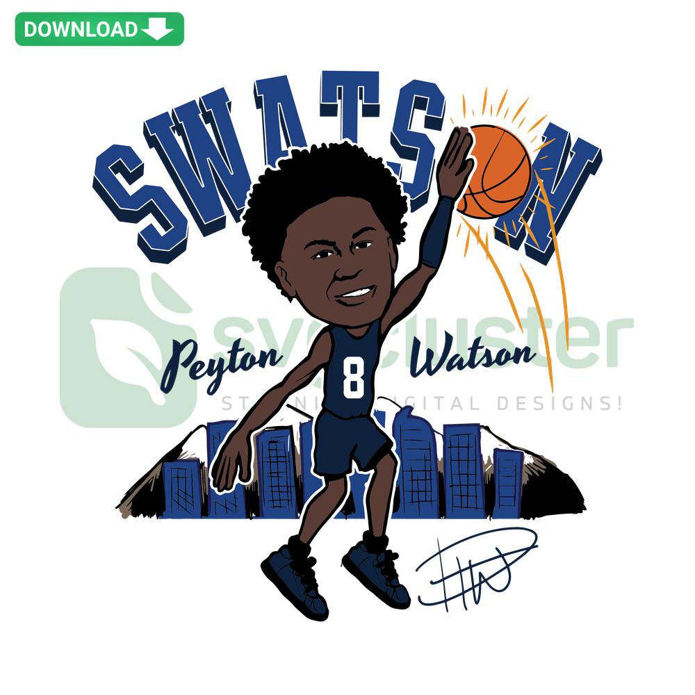 Peyton Watson Denver Nuggets SVG, vibrant player silhouette design, perfect for sports-themed home decor, digital download.