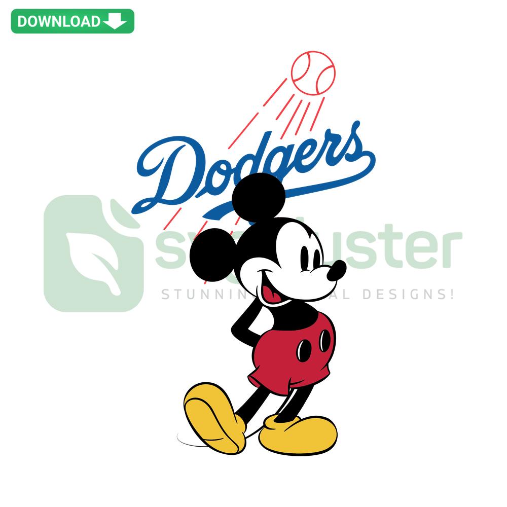 Baseball Mickey Mouse Los Angeles Dodgers SVG, Instant Download, Disney character in Dodgers jersey, SVG for designers.