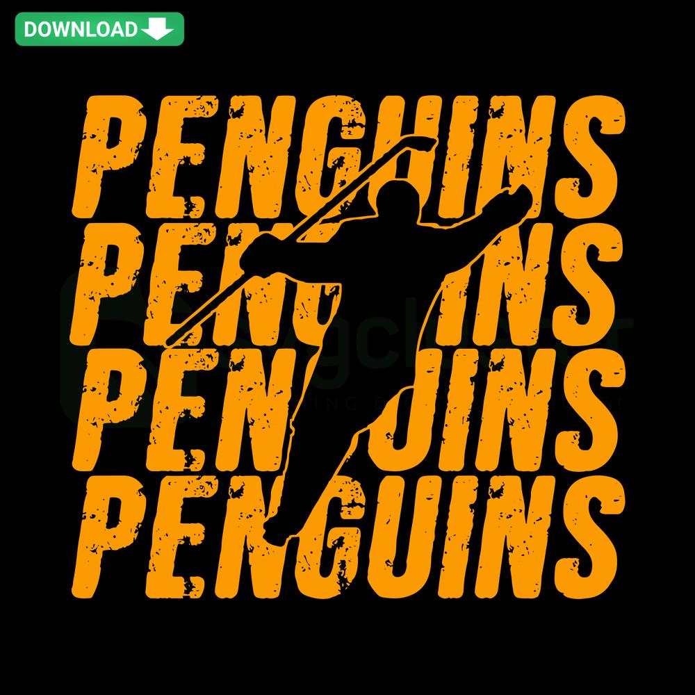 Penguins Hockey Player NHL SVG Cricut Download, sports vector art for cutting machines, digital file collection.